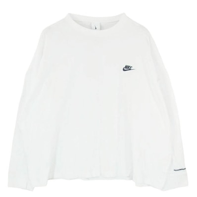 NIKE ナイキ DR0098-100 × PEACEMINUSONE PMO ピースマイナスワン ピーエムオー LS Tee フラワープリント ロングスリーブ Tシャツ 長袖 カットソー ホワイト系 L【中古】