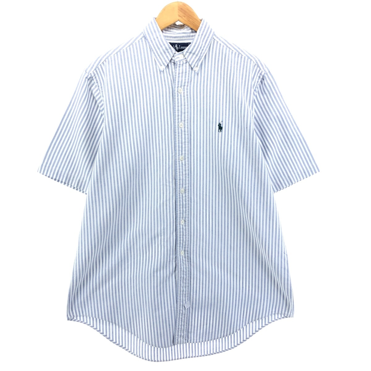 古着 ラルフローレン Ralph Lauren 半袖 ボタンダウン ストライプシャツ メンズL相当/eaa551838