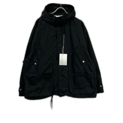 アンセルム 26SS ANC-SH91 ブラック HOODED FIELD SHIRT JACKET フィールドパーカー 2