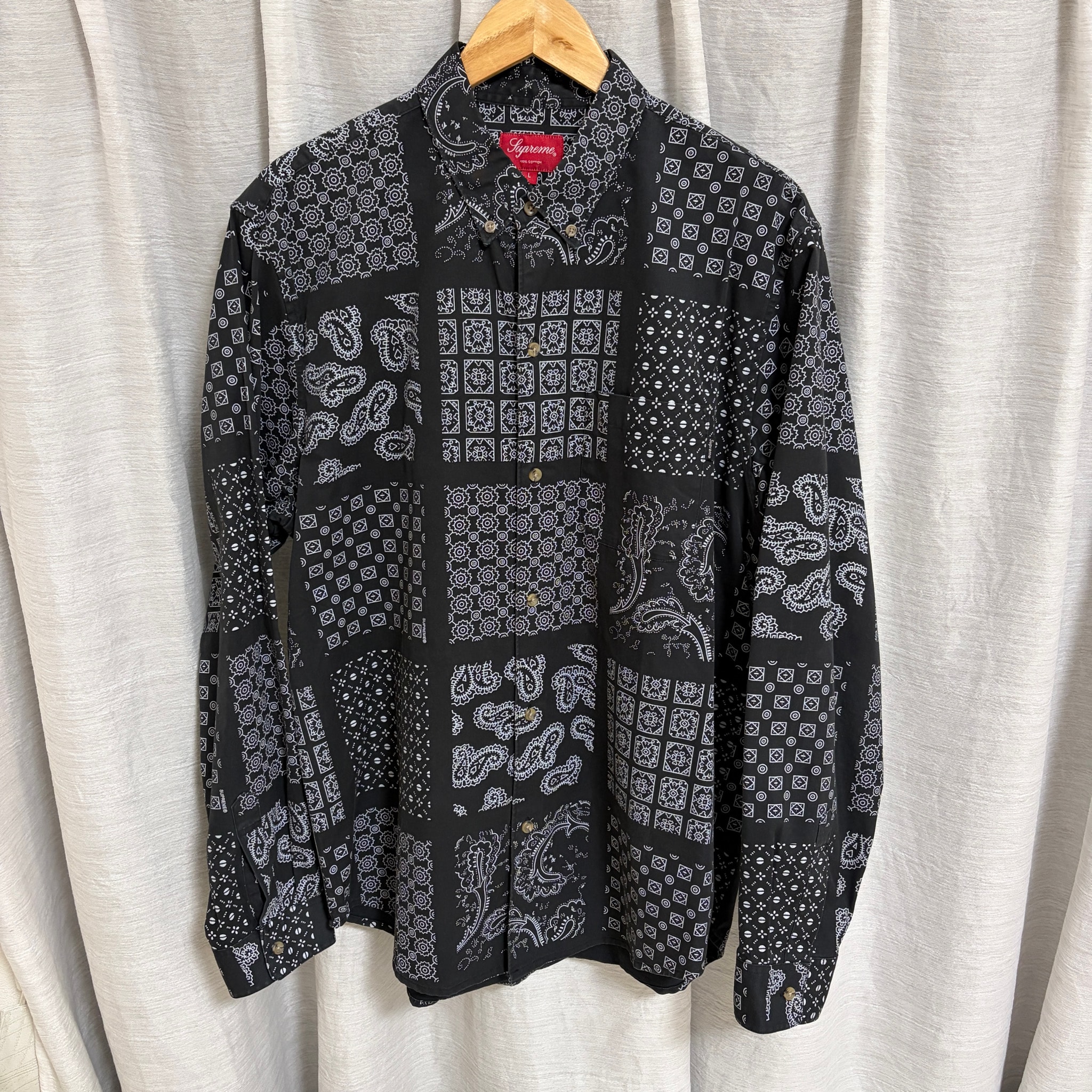 Supreme Paisley Grid Shirt "Black"