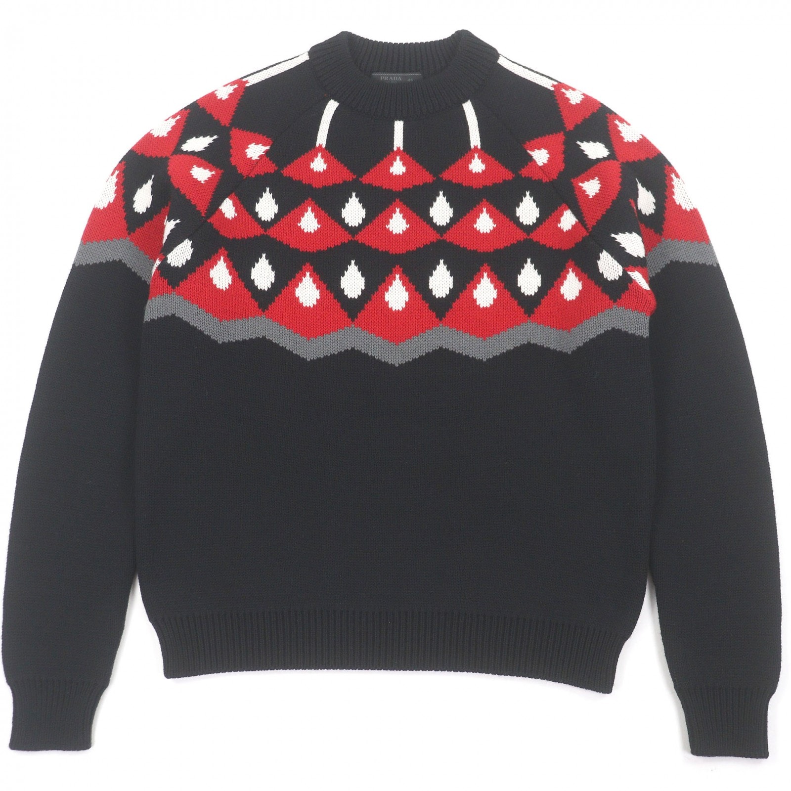 極美品 プラダ ニット ブラック メンズ 46 UMB147
