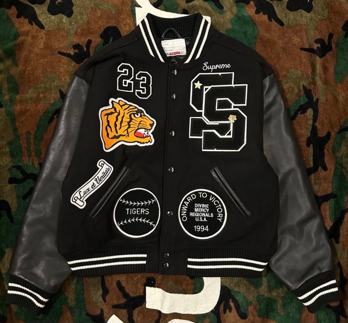 Supreme Tiger Varsity Jacket "Black"