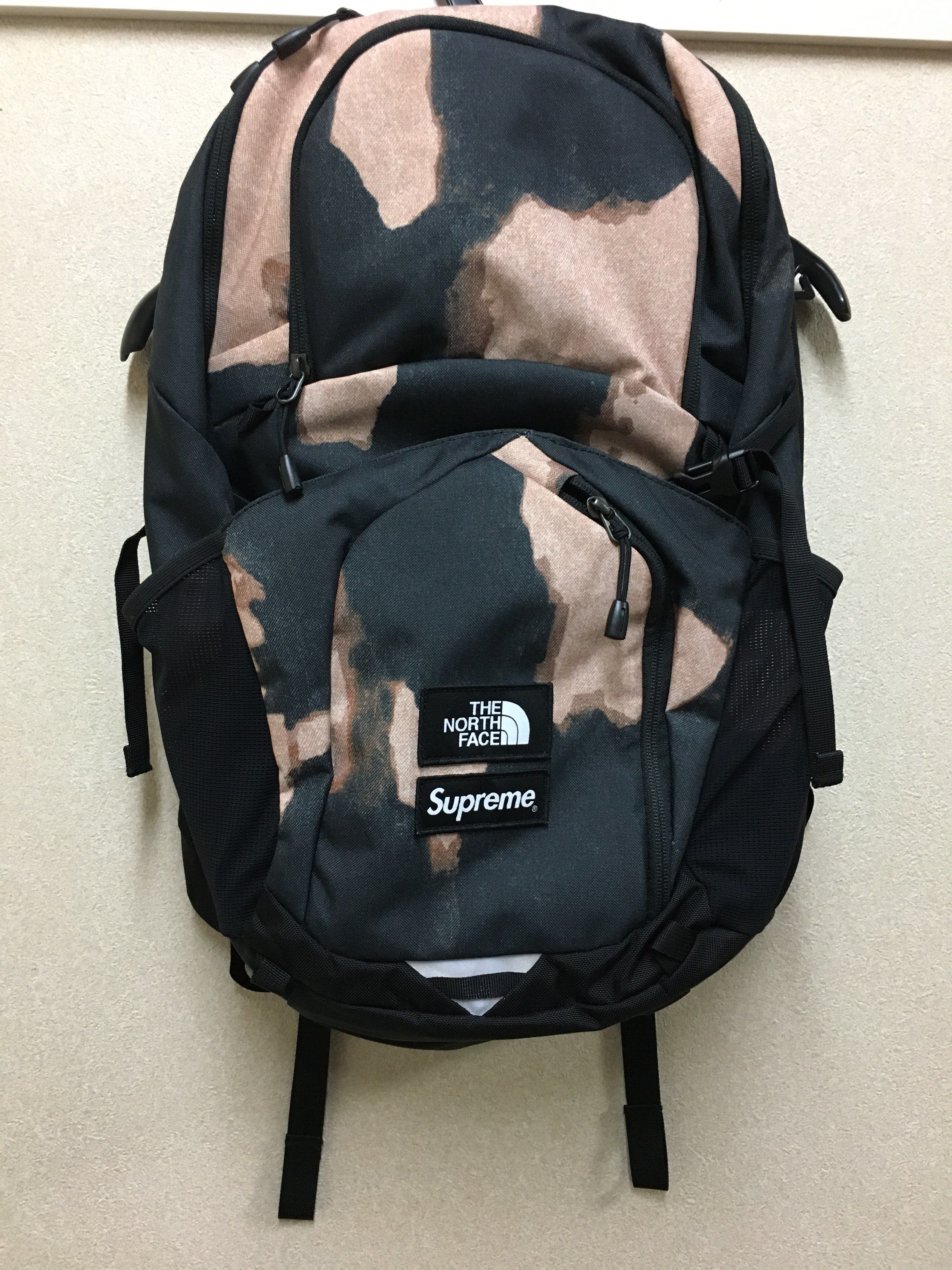 Supreme x The North Face Bleached Denim Print Pocono Backpack "Black"