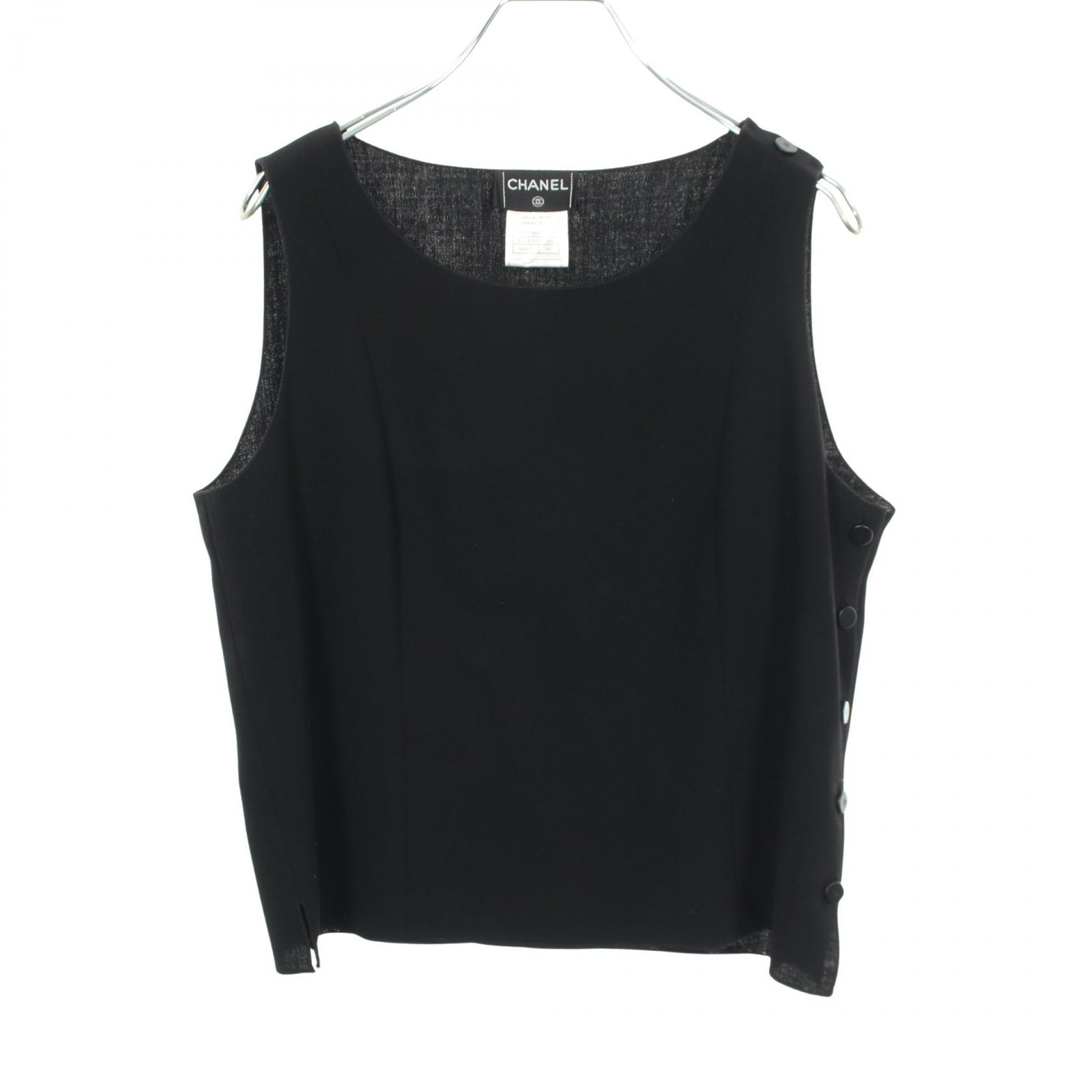 シャネル CHANEL ココマークボタン タンクトップ 衣料品 トップス ウール レディース ブラック系 P12418V07184 【中古】