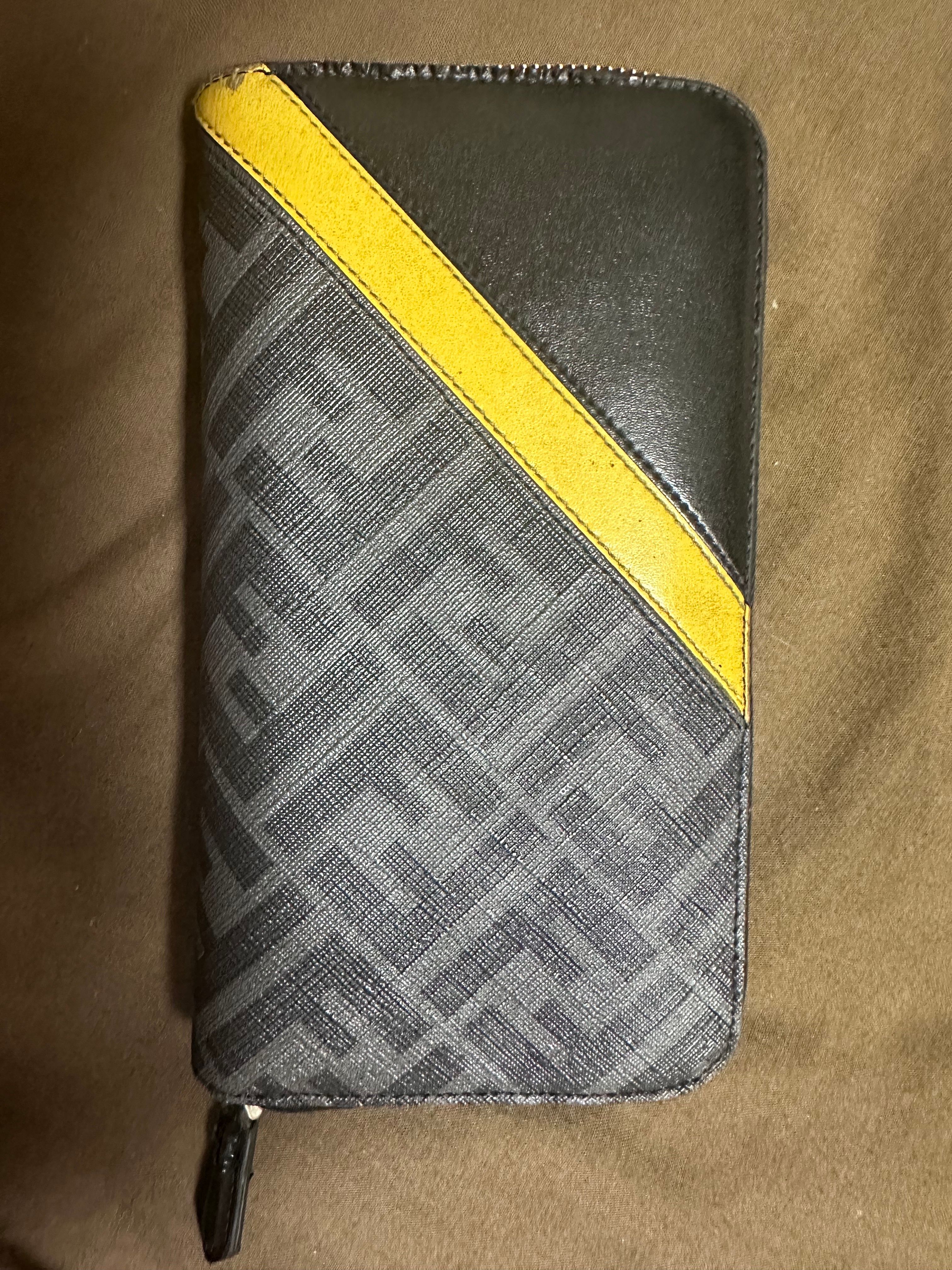 Fendi ジップアラウンド長財布 グレー/イエロー