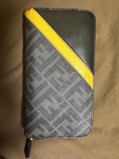 FENDI Ziparound Wallet Fabric Wallet "Gray"