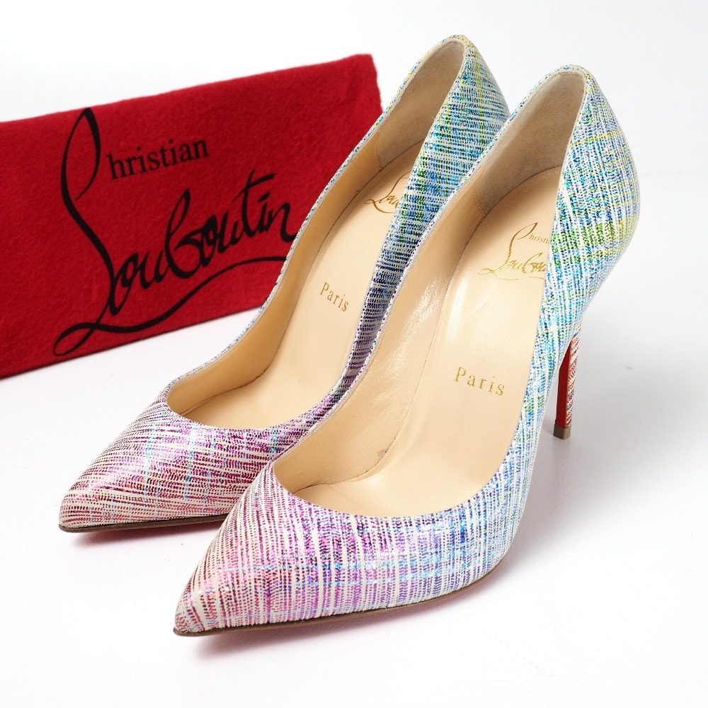 Christian Louboutin クリスチャンルブタン パンプス サイズ35 1/2 ラメ ハイヒール ポインテッドトゥ ブランド古着【中古】20260417/RA9022