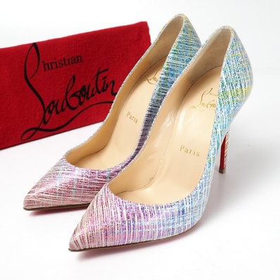 Christian Louboutin クリスチャンルブタン パンプス サイズ35 1/2 ラメ ハイヒール ポインテッドトゥ ブランド古着【中古】20260417/RA9022