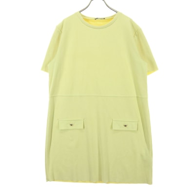 ZARA ザラ 半袖 膝丈ワンピース XL イエロー