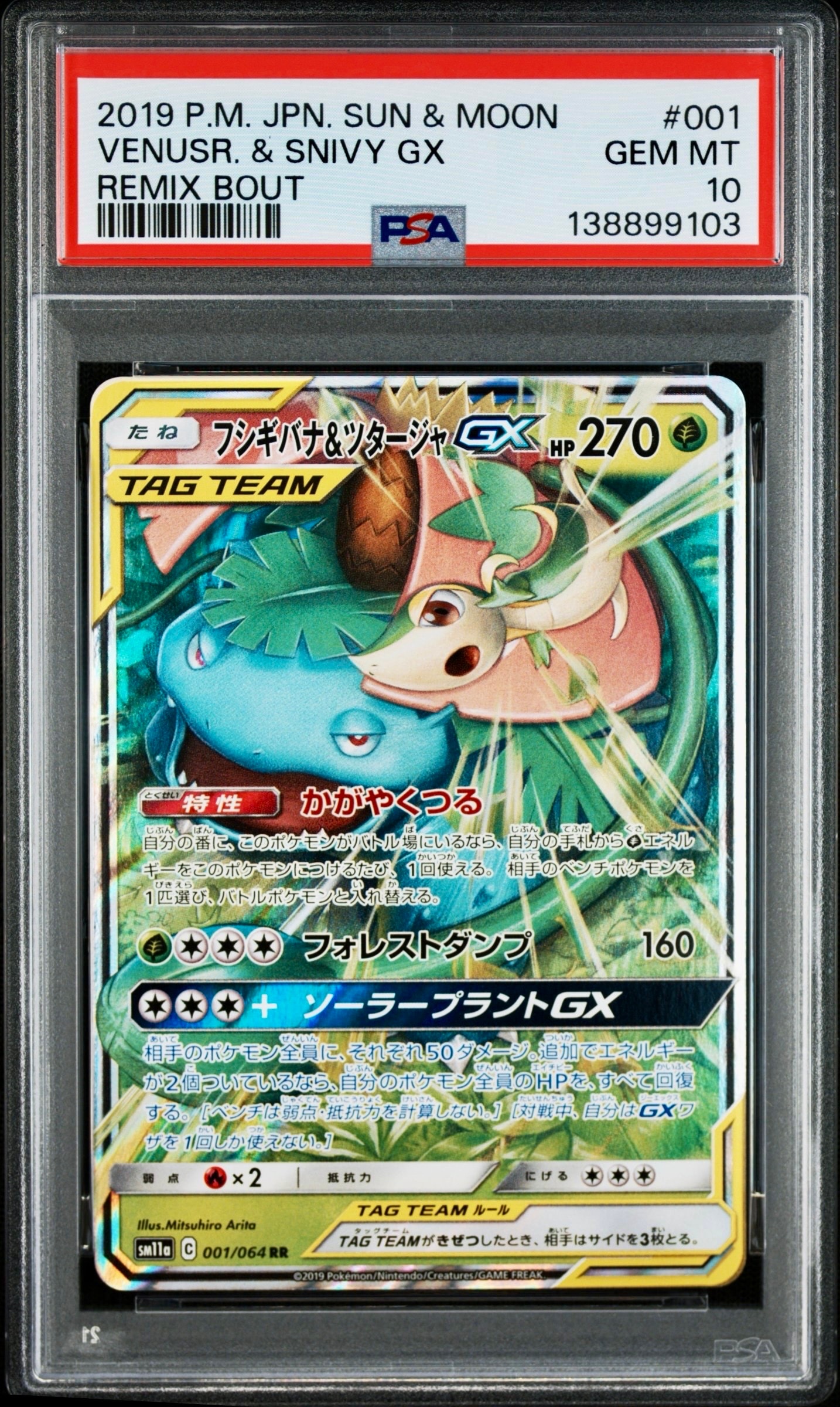 Venusaur & Snivy GX RR [SM11a 001/064](Enhanced Expansion Pack "Remix Bout")
