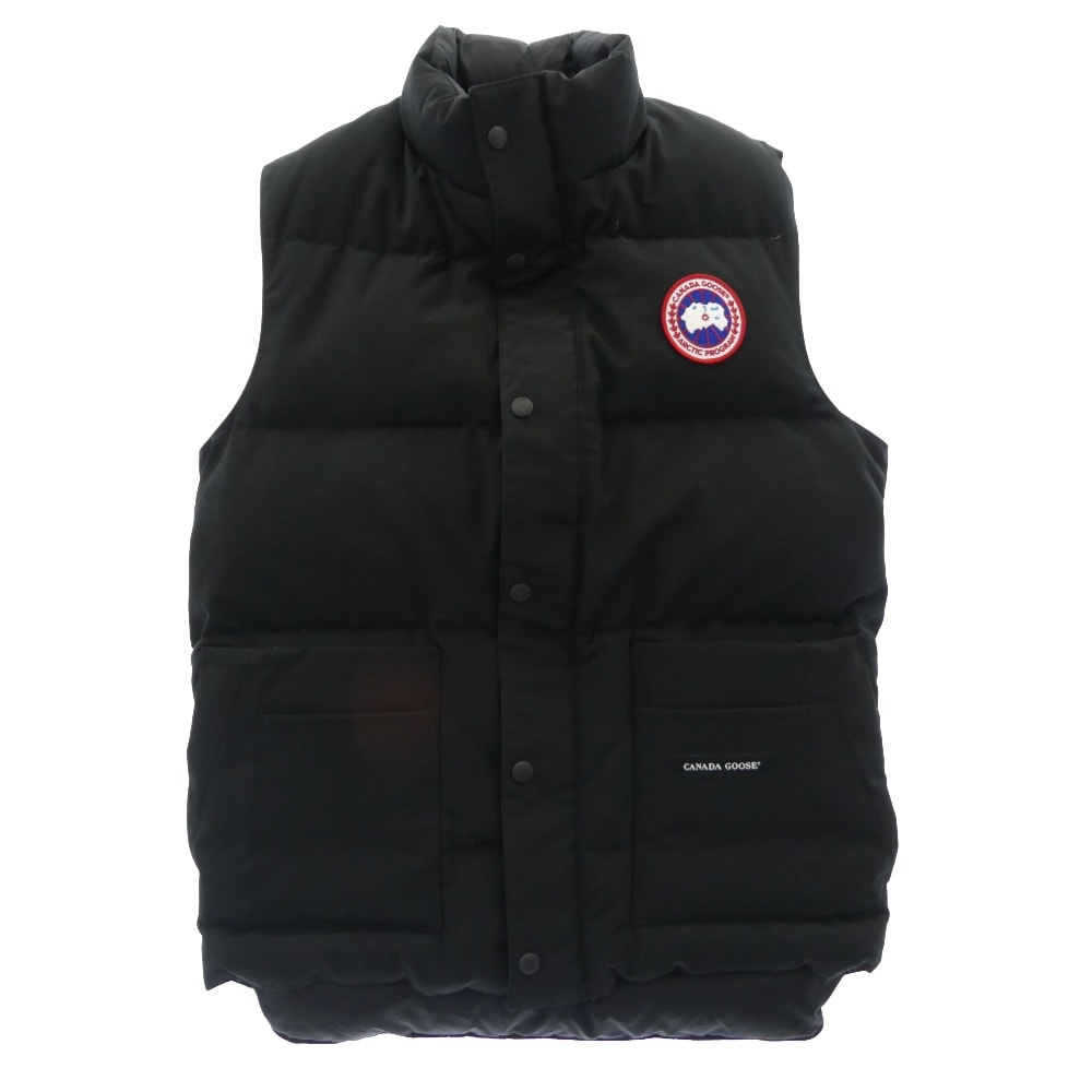 CANADA GOOSE カナダグース ベスト 4150MR FREESTYLE VEST フリースタイル ロゴワッペン ナイロン ダウンベスト ブラック系 XS【中古】