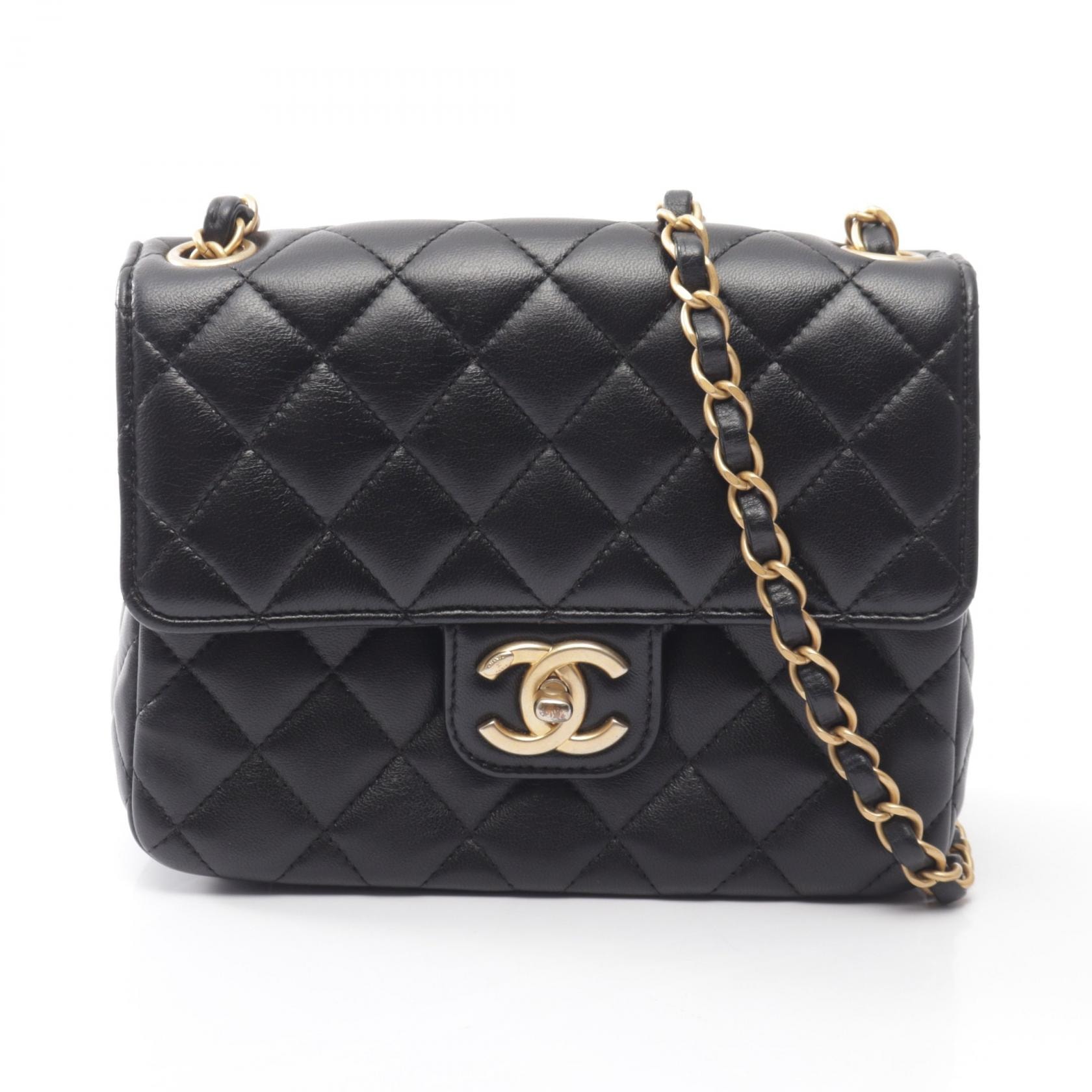 シャネル CHANEL マトラッセ ショルダーバッグ バッグ ラムスキン(羊革) レディース ブラック系 【中古】