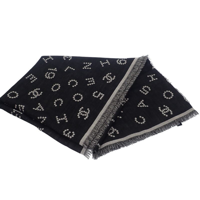 シャネル CHANEL ロゴ マフラー ウール シルク【中古】【SAランク】