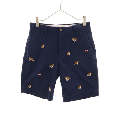 POLO RALPH LAUREN ポロラルフローレン ブルドッグ刺繍 チノショートパンツ W28 ネイビー