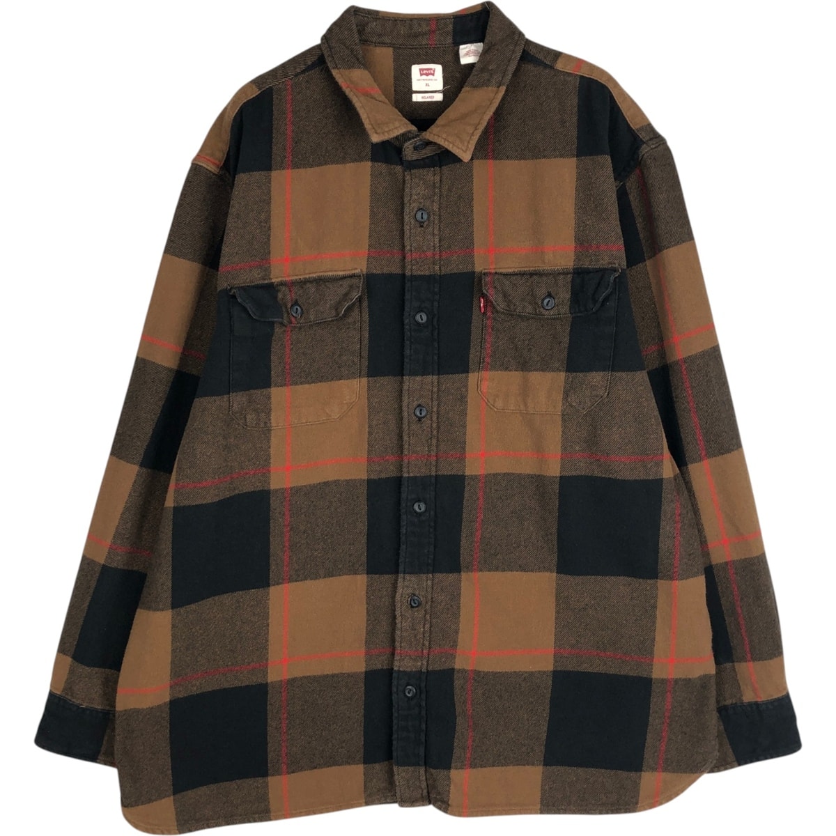 古着 リーバイス Levi's RELAXED 長袖 フランネルチェックシャツ メンズXL相当/eaa618843