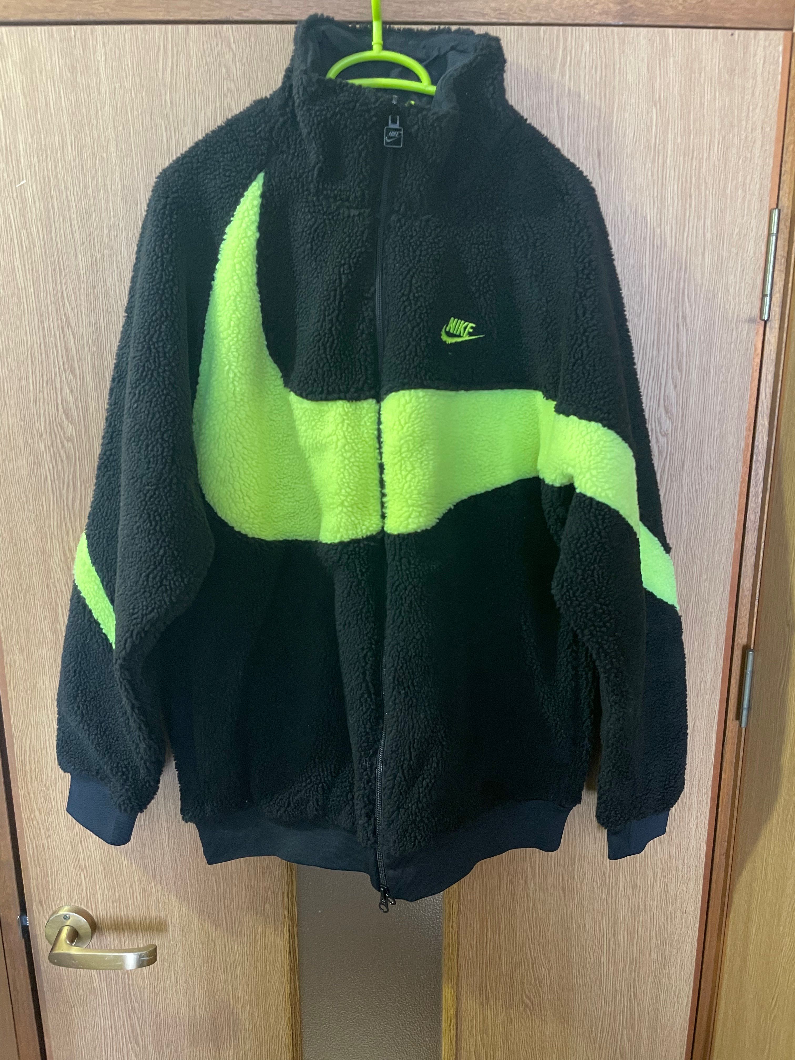 Nike Big Swoosh Reversible Boa Jacket"Black Neon"