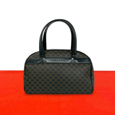 CELINE セリーヌ マカダム ブラゾン トリオンフ レザー PVC ハンドバッグ ブラック
13783