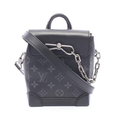 ルイ・ヴィトン LOUIS VUITTON ナノ スチーマー 2WAY ショルダーバッグ バッグ PVCコーティングキャンバス レザー モノグラム・エクリプス メンズ ブラック系 M82774 【中古】