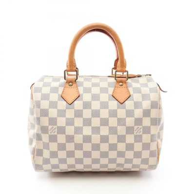ルイ・ヴィトン LOUIS VUITTON スピーディ25 ダミエアズール ハンドバッグ バッグ PVCコーティングキャンバス レザー レディース ホワイト系 N41534 【中古】