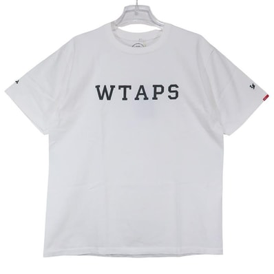 WTAPS ダブルタップス 14AW COLLEGE TEE 142PCDT-ST07S カレッジ ショートスリーブ Tシャツ コットン ホワイト クルーネック カットソー 半袖 サイズ3(L)