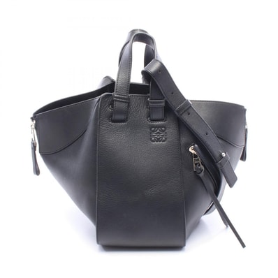 ロエベ LOEWE ハンモックバッグ スモール ハンドバッグ バッグ レザー レディース ブラック系 【中古】