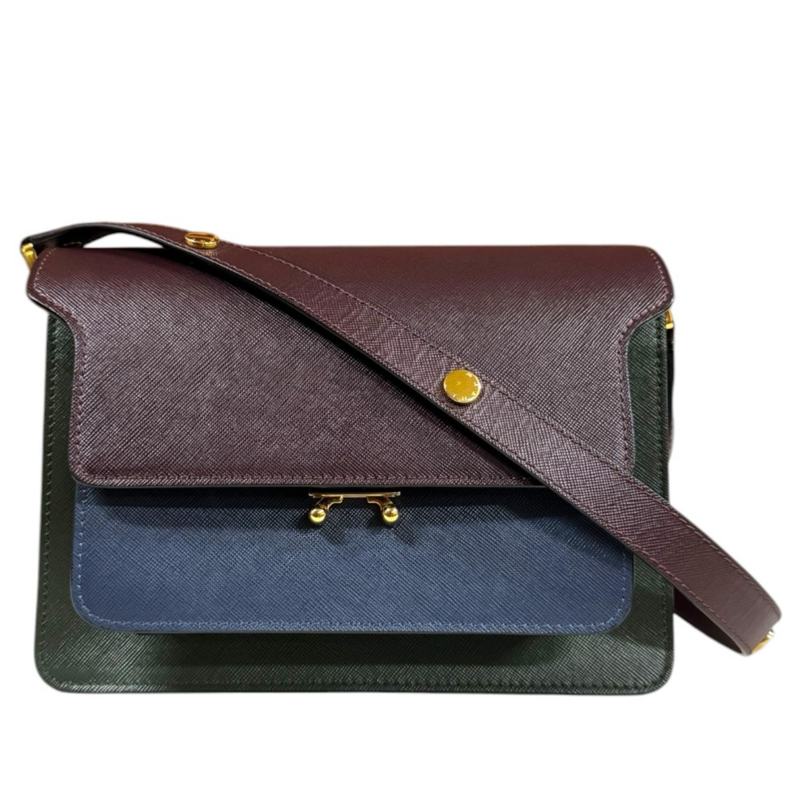 マルニ トランクバッグ ショルダーバッグ カーフ SBMPN09U09 ブラウン レディース MARNI  中古