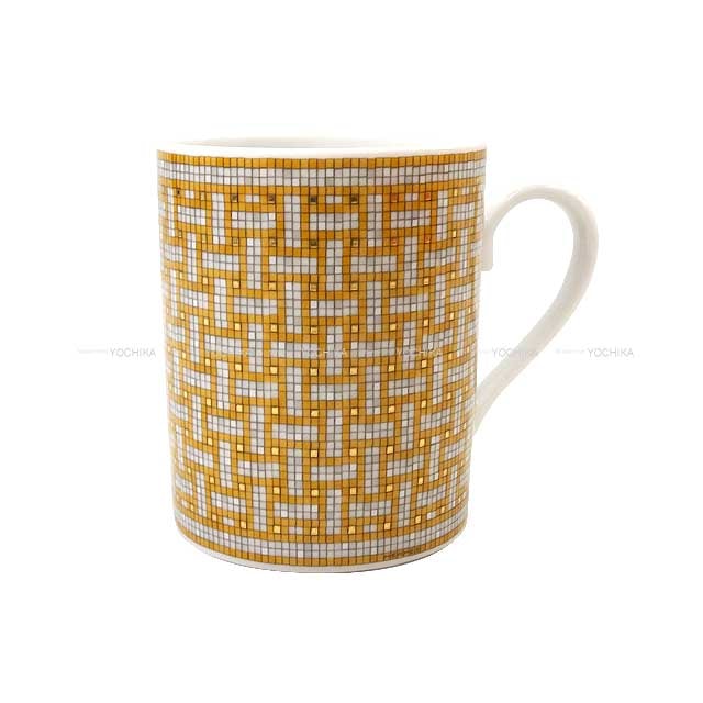 HERMES エルメス マグカップ モザイク 24 (ヴァンキャトル) 300ml ゴールド ポーセリン(陶器) P026031P 新品