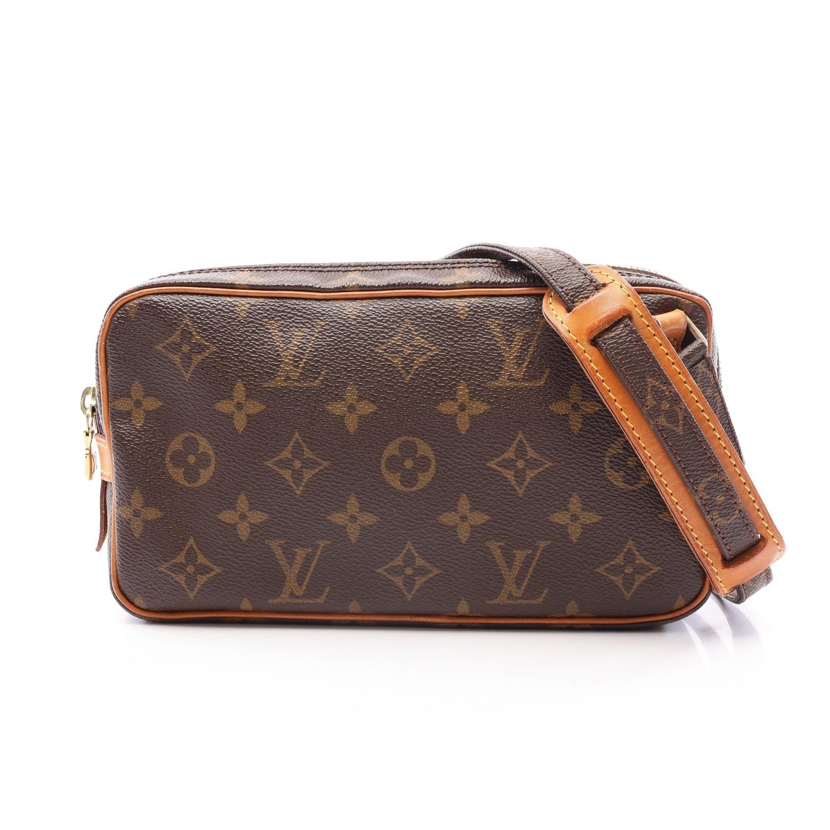 ルイ・ヴィトン LOUIS VUITTON マルリーバンドリエール モノグラム ショルダーバッグ バッグ PVCコーティングキャンバス レザー モノグラム レディース ブラウン系 M51828 【中古】