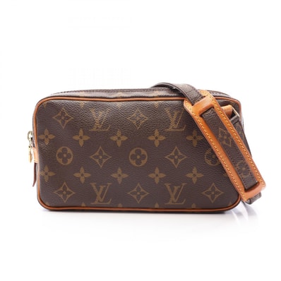 ルイ・ヴィトン LOUIS VUITTON マルリーバンドリエール モノグラム ショルダーバッグ バッグ PVCコーティングキャンバス レザー モノグラム レディース ブラウン系 M51828 【中古】