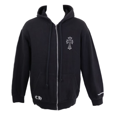 Chrome Hearts Double CH Cross Print Dagger Zip Hoodie "Black"