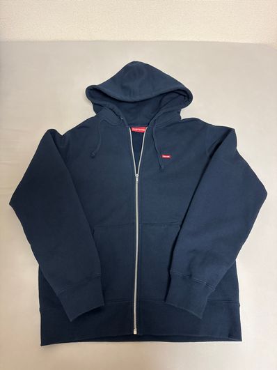 Supreme Small Box Zip Up Hooded Sweatshirt "Navy"