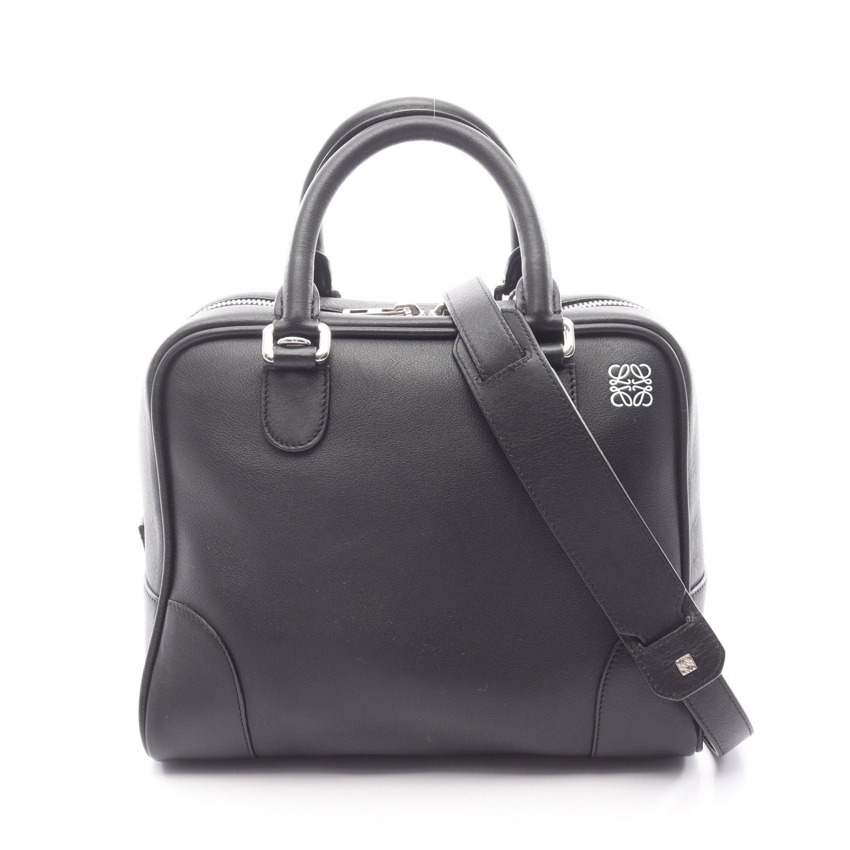 ロエベ LOEWE アマソナ75 2WAY ハンドバッグ バッグ レザー レディース ブラック系 【中古】