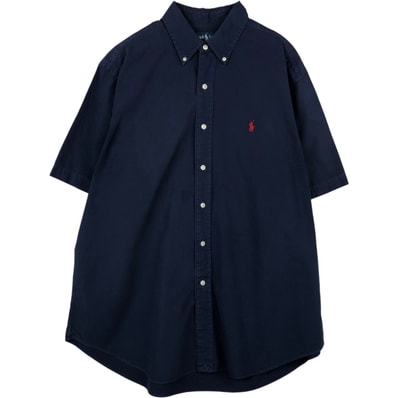 古着 ラルフローレン Ralph Lauren CUSTOM FIT 半袖 ボタンダウンシャツ メンズXL相当/eaa641637