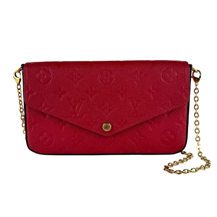 ルイ ヴィトン LOUIS VUITTON ショルダーバッグ モノグラムアンプラント ポシェット フェリシー モノグラムアンプラント レッド ゴールド レディース M63700【中古】 z10521