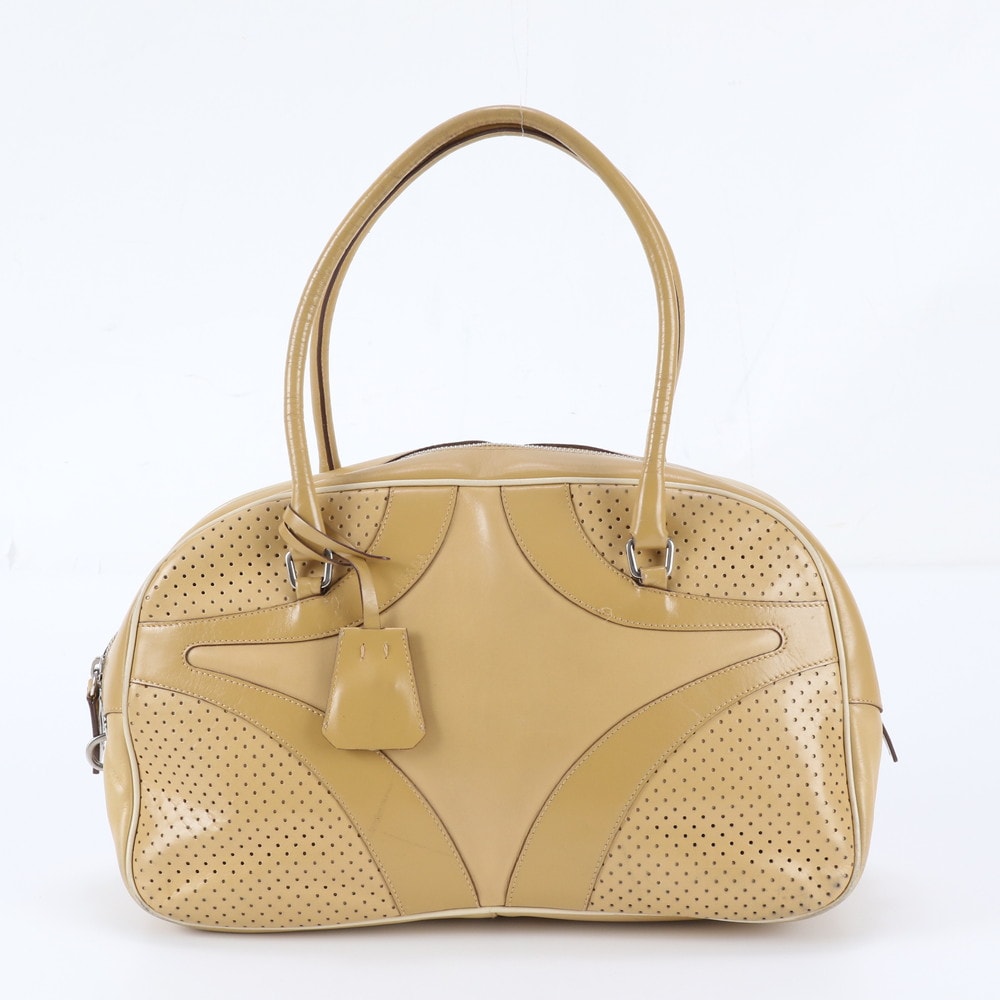 ■美品 プラダ パンチングトート バッグ レザー