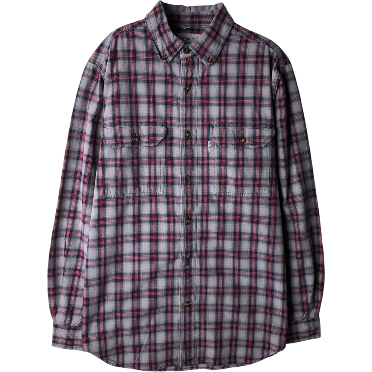 古着 カーハート Carhartt RELAXED FIT チェック柄 長袖 ボタンダウン ワークシャツ メンズM相当/eaa619778