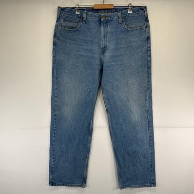 古着 カーハート Carhartt デニム パンツ テーパード ワーク 大きいサイズ w42×L32 ブルー系 メンズ