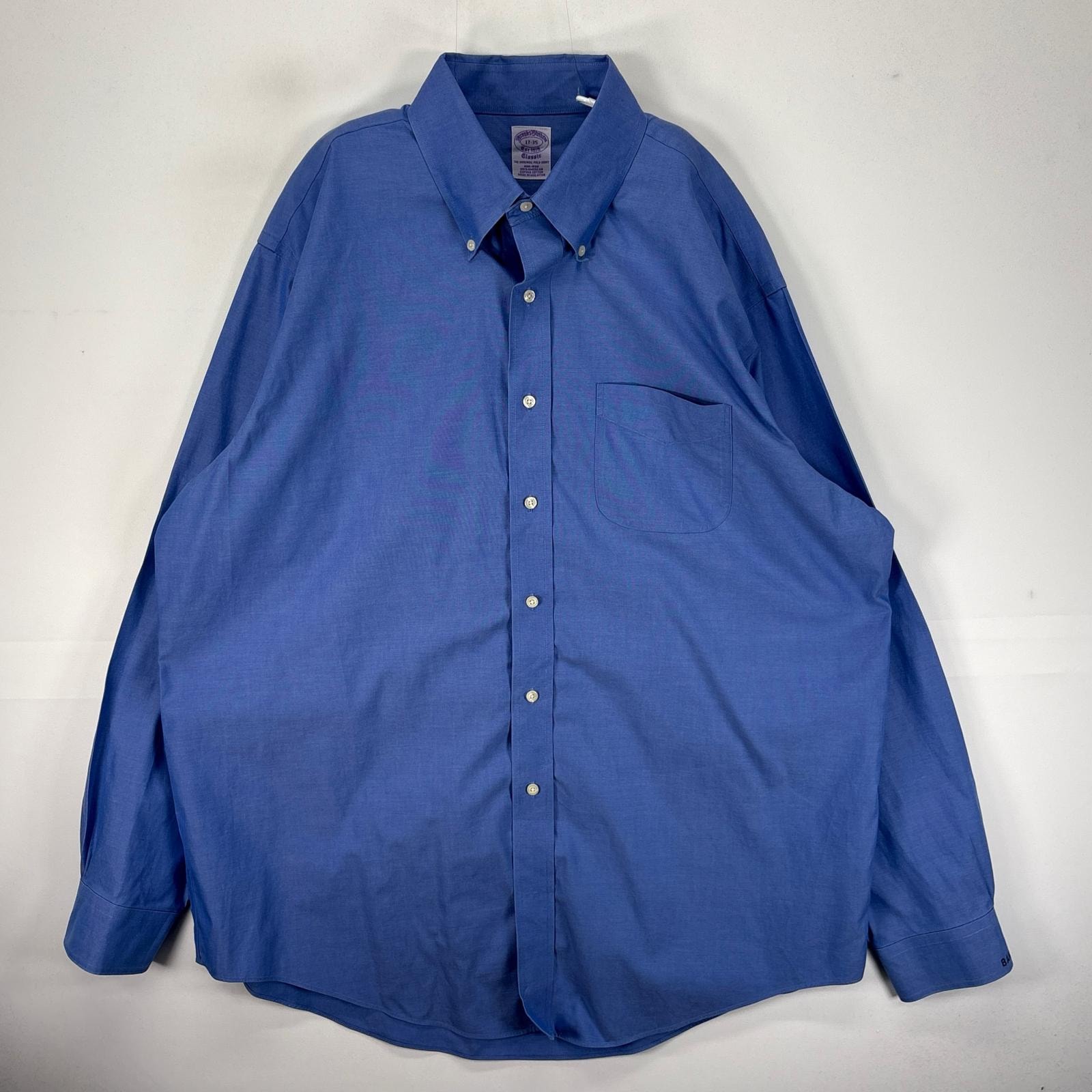 古着 ブルックスブラザーズ Brooks Brothers 長袖シャツ 1818 胸ポケ BD L  ブルー系 無地 メンズ