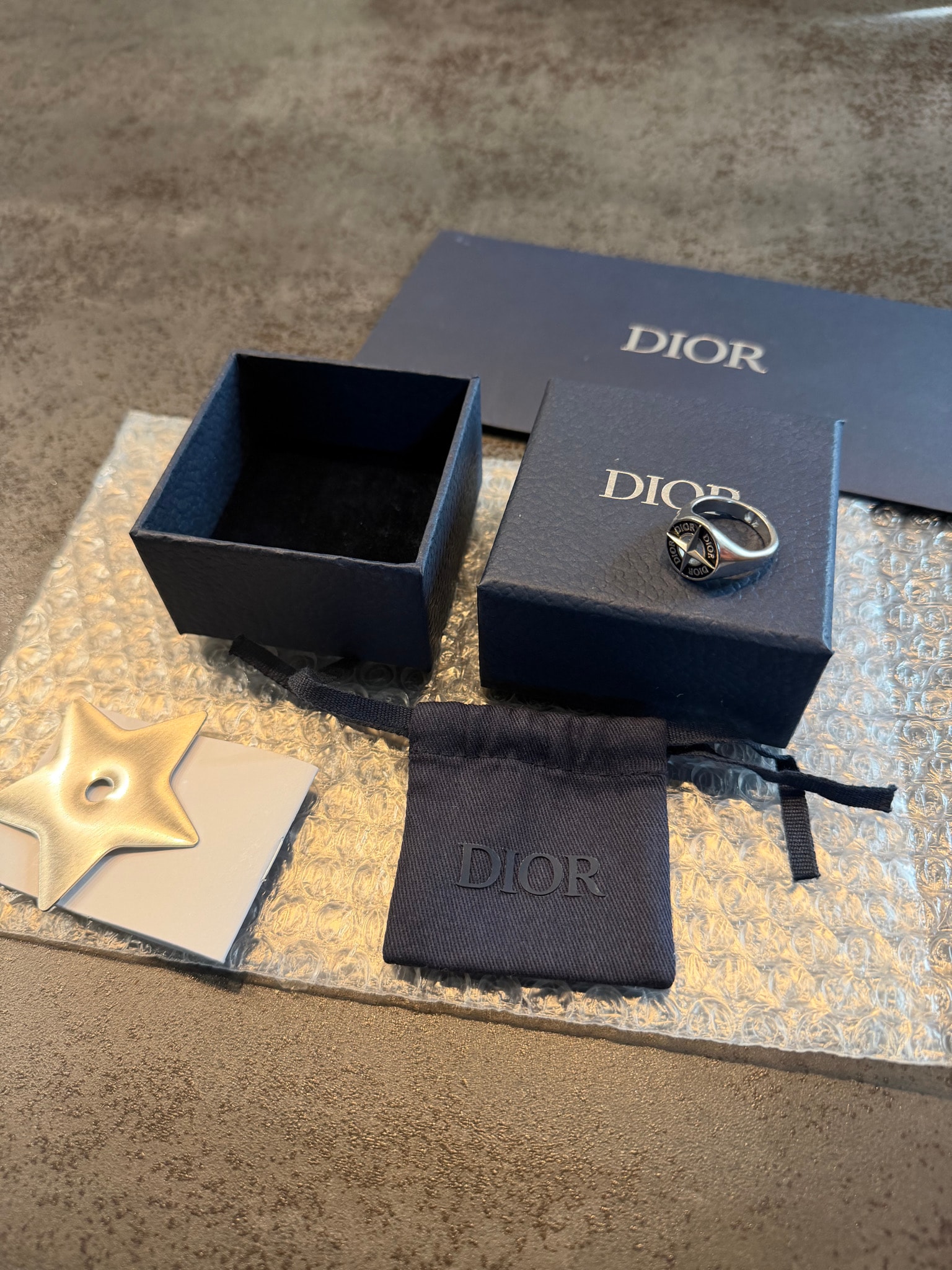 Dior x Stone Island Signet Ring Resin "Silver/Black"