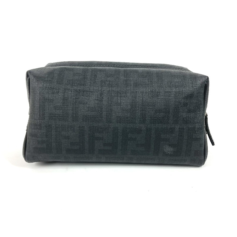 フェンディ FENDI ズッカ ロゴ カバン ポーチ セカンドバッグ PVC ブラック