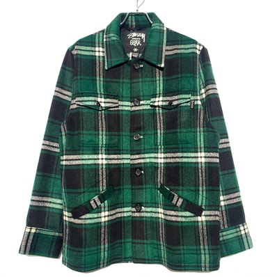 STUSSY Check Shirt Green