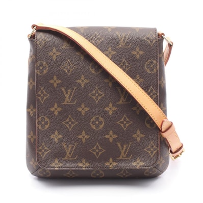 ルイ・ヴィトン LOUIS VUITTON ミュゼットサルサ ロングストラップ モノグラム ショルダーバッグ バッグ PVCコーティングキャンバス レザー モノグラム レディース ブラウン系 M51387 【中古】