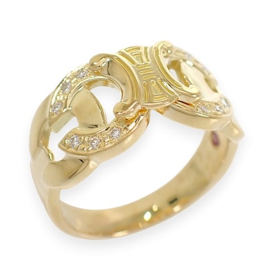 セリーヌ CELINE マカダム 13号 リング K18イエローゴールド ゴールド ダイヤモンド ルビー レディース メンズ【中古】【Aランク】