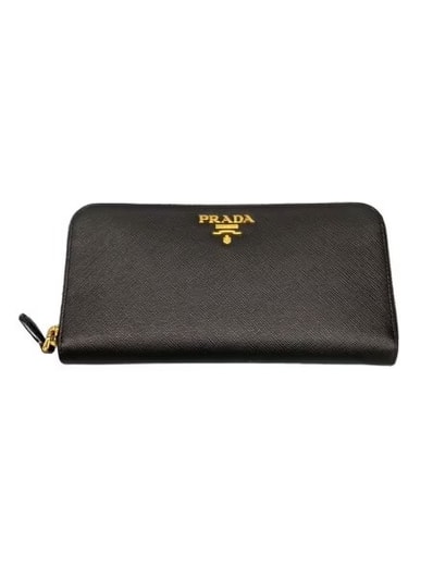 PRADA Large Saffiano Leather Wallet "Black"