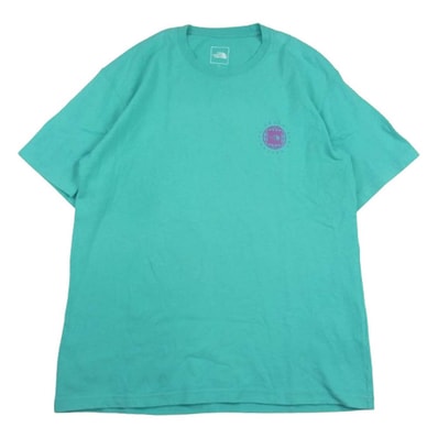 THE NORTH FACE ノースフェイス Tシャツ NT32451 S/S GEO SQUARE LOGO TEE ジオ スクエア ロゴ ヘビーコットン Tシャツ ブルー ブルー系 L【中古】