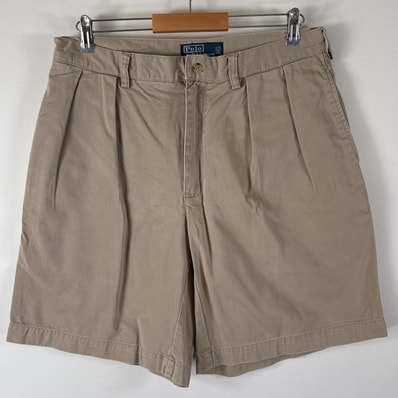 古着 ポロバイラルフローレン Polo by Ralph Lauren ショートパンツ 半ズボン 短パン ポロチノ ハーフパンツ ワンポイントロゴ w34 ベージュ系 メンズ