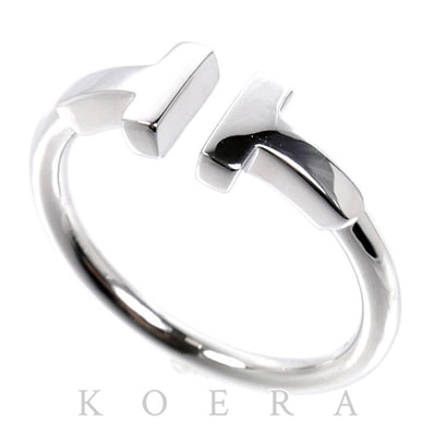TIFFANY&Co. ティファニー K18WG ホワイトゴールド Tワイヤー リング・指輪 60148369 9号 3.3g レディース【中古】【美品】