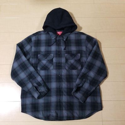 Supreme Hooded Flannel Zip Up Shirt "Black"