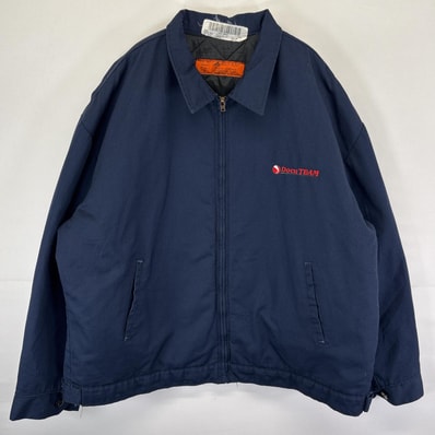 古着 レッドキャップ RED KAP ワークジャケット ブルゾン 中綿 大きいサイズ フルジップ 企業ロゴ 襟付き 14041 ネイビー メンズ