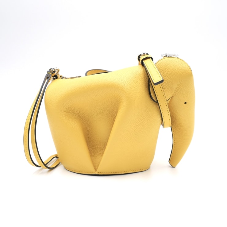 LOEWE(ロエベ)アニマルモチーフ ミニショルダーバッグ ポシェット イエロー レザー シルバー金具 レディース【中古】